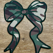 On A Whim Hats Large Camo Bow Iron-On Patch