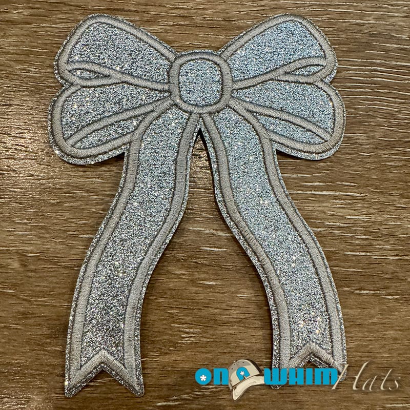 On A Whim Hats Large Gold Bow Iron-On Patch