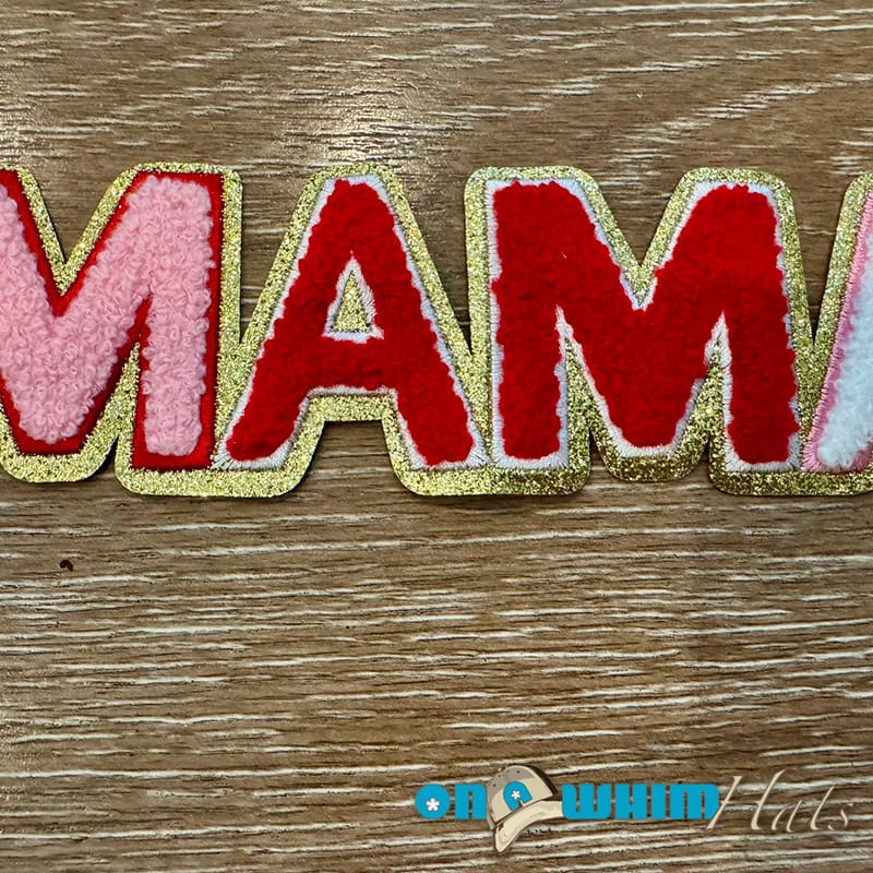 On A Whim Hats Large Mama Chenille Iron-On Patch