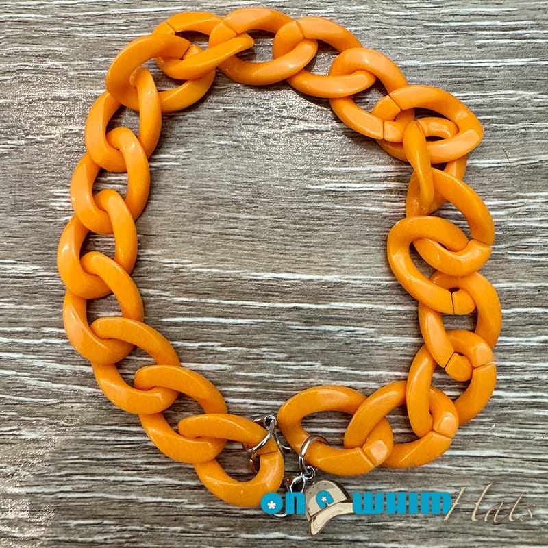 On A Whim Hats Large Orange Acrylic Hat Chain