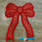 On A Whim Hats Large Red Bow Iron-On Patch
