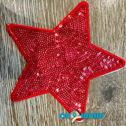 On A Whim Hats Large Red Sequin Star Iron-On Patch