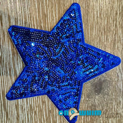 On A Whim Hats Large Royal Blue Sequin Star Iron-On Patch