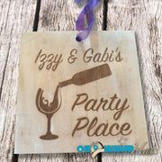 On A Whim Hats Laser Engraved Room Sign - Personalized Board