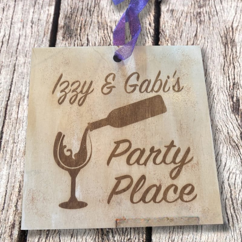 On A Whim Hats Laser Engraved Room Sign - Personalized Board