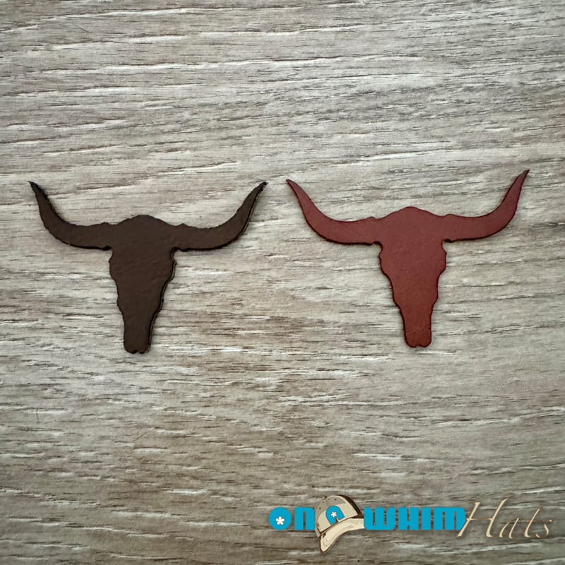On A Whim Hats Leather Steerhead Iron-On Patch