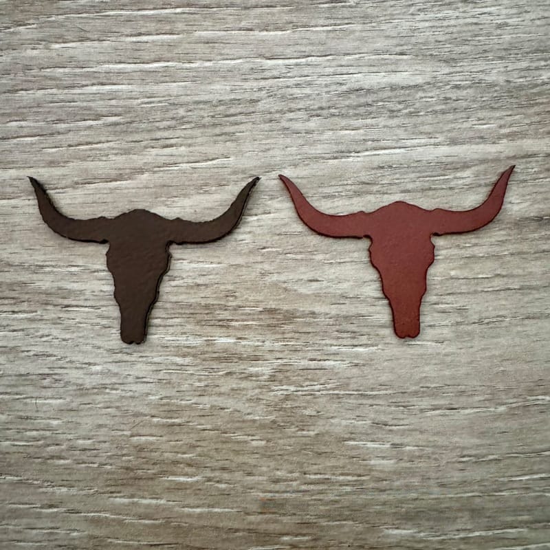 On A Whim Hats Leather Steerhead Iron-On Patch