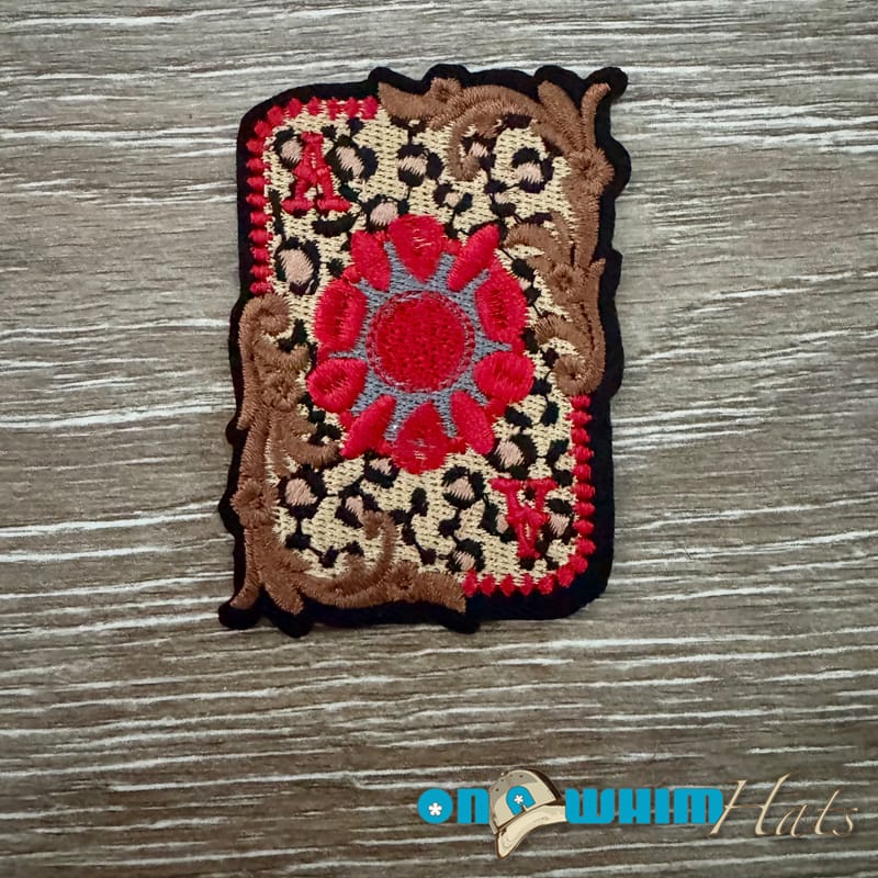 On A Whim Hats Leopard Ace Iron-On Patch