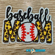On A Whim Hats Leopard Baseball Mom Iron-On Patch