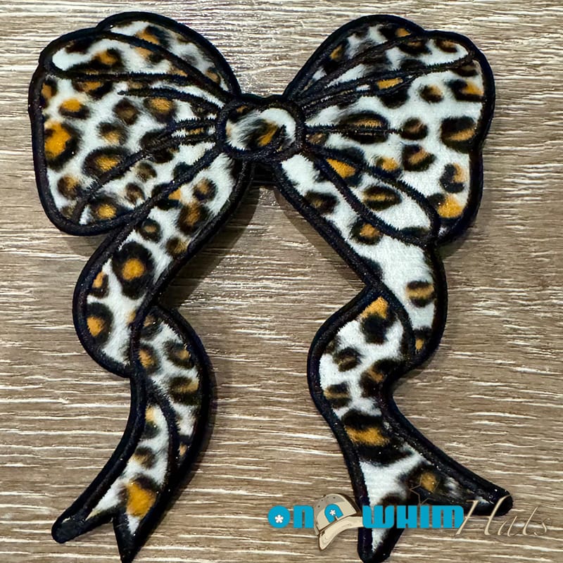 On A Whim Hats Leopard Bow Iron-On Patch