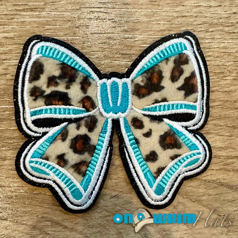 On A Whim Hats Leopard Bow Iron-On Patch