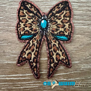 On A Whim Hats Leopard Bow Iron-On Patch