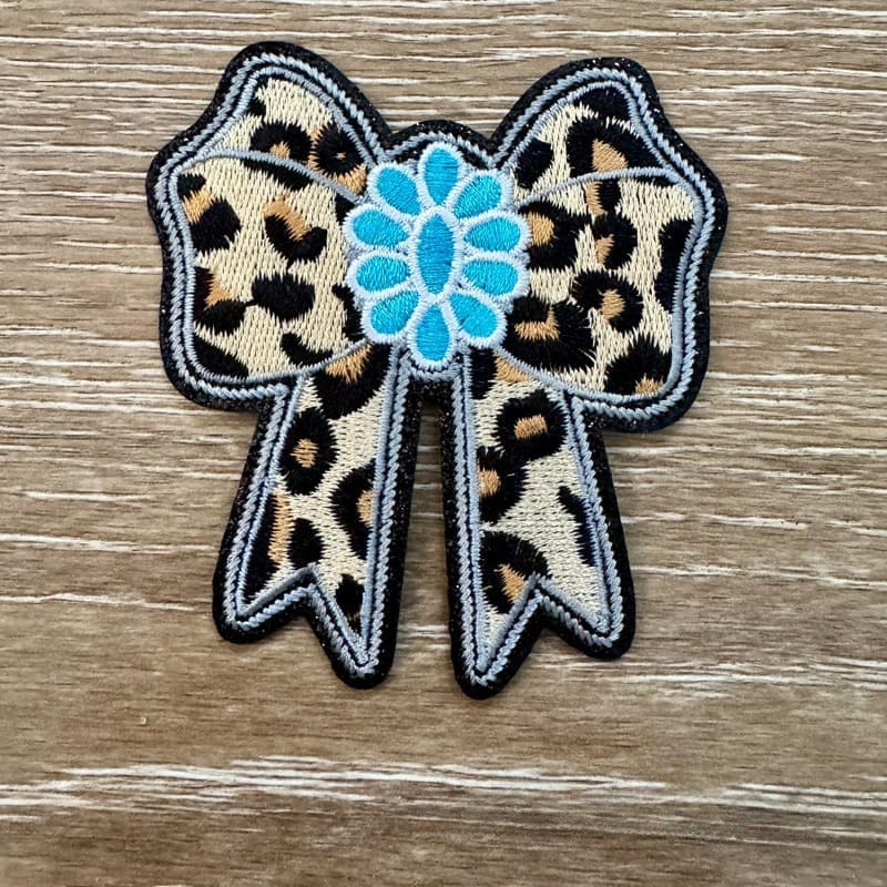 On A Whim Hats Leopard Bow Iron-On Patch
