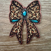 On A Whim Hats Leopard Bow Iron-On Patch