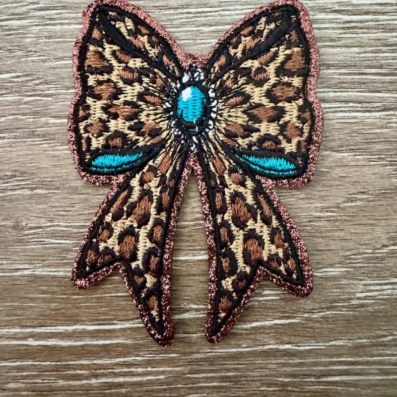 On A Whim Hats Leopard Bow Iron-On Patch