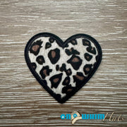 On A Whim Hats Leopard Heart Iron-On Patch