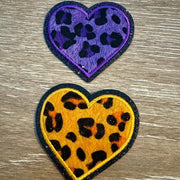 On A Whim Hats Leopard Hearts Iron-On Patch
