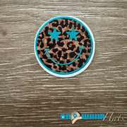 On A Whim Hats Leopard Smiley Iron-On Patch