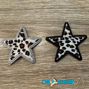 On A Whim Hats Leopard Star  Iron-On Embroidered Patch