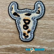 On A Whim Hats Leopard Steer Iron-On Patch