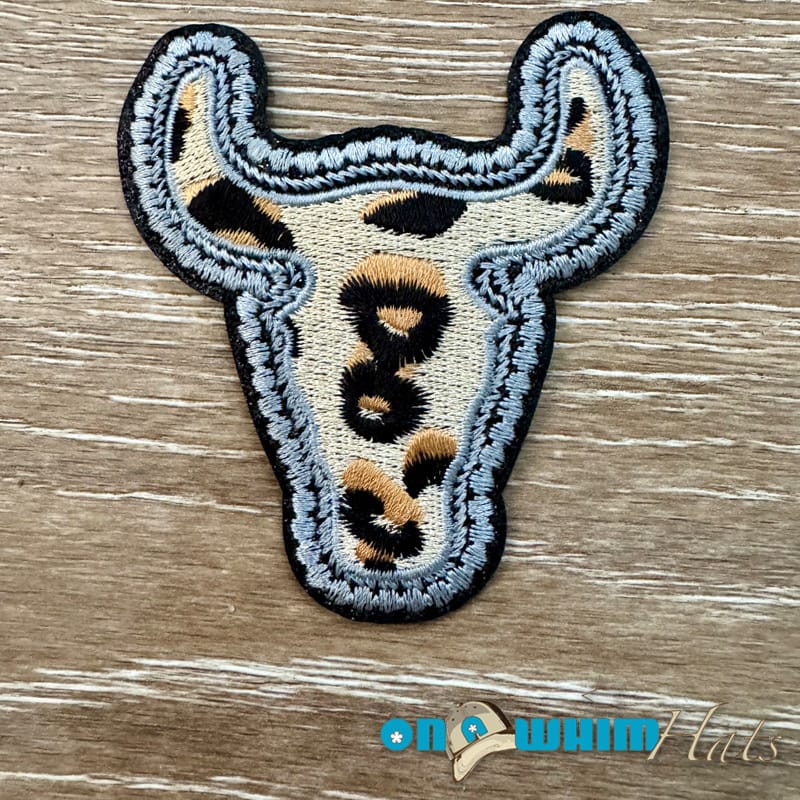 On A Whim Hats Leopard Steer Iron-On Patch