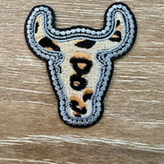 On A Whim Hats Leopard Steer Iron-On Patch