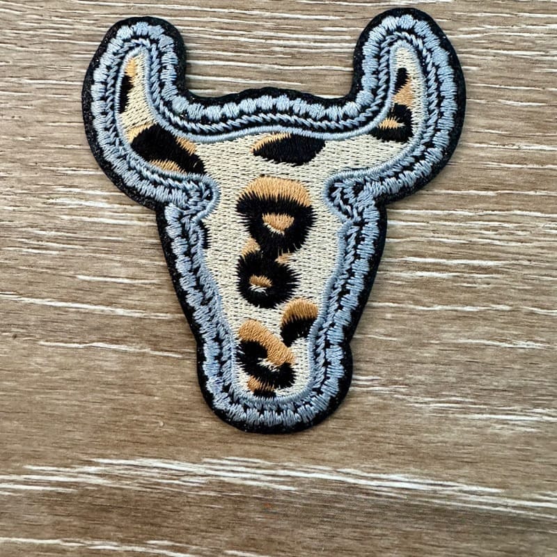 On A Whim Hats Leopard Steer Iron-On Patch