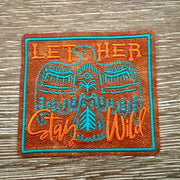 On A Whim Hats Let Her Leather Iron-On Patch