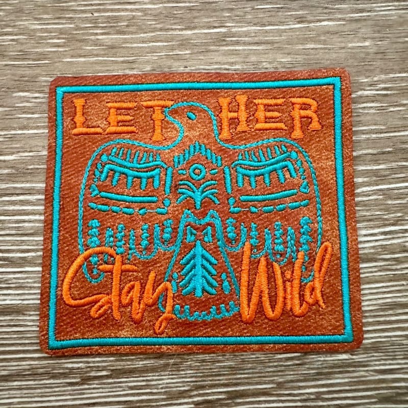 On A Whim Hats Let Her Leather Iron-On Patch