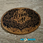 On A Whim Hats Lethal AF Leatherette Iron-On Patch