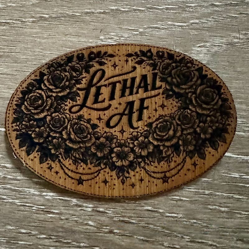On A Whim Hats Lethal AF Leatherette Iron-On Patch