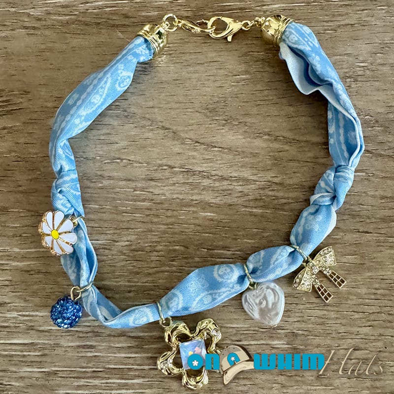 On A Whim Hats Light Blue Scarf Hat Chain