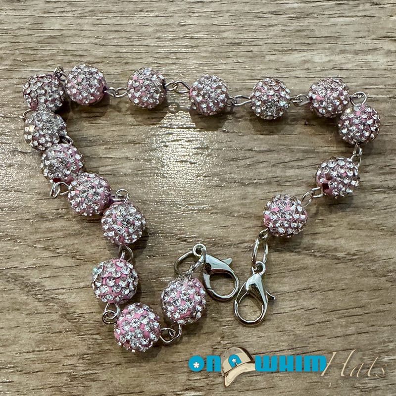 On A Whim Hats Light Pink Sparkly Hat Chain