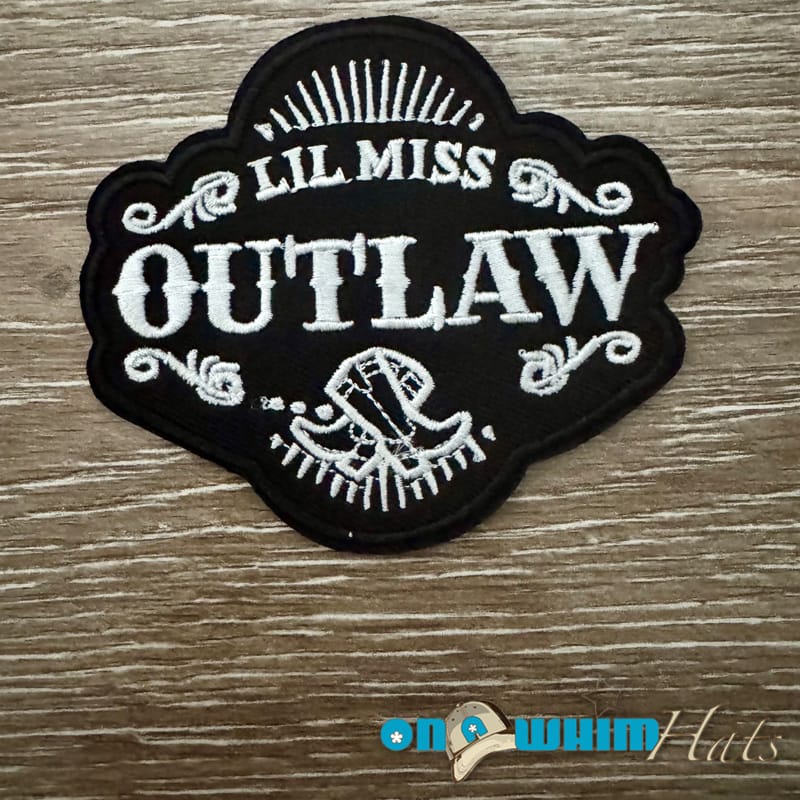 On A Whim Hats Lil' Miss Outlaw Iron-On Patch