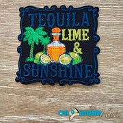 On A Whim Hats Lime and Sunshine - Navy Iron-On Patch