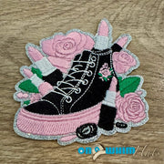 On A Whim Hats Lipstick Sneaker Iron-On Patch