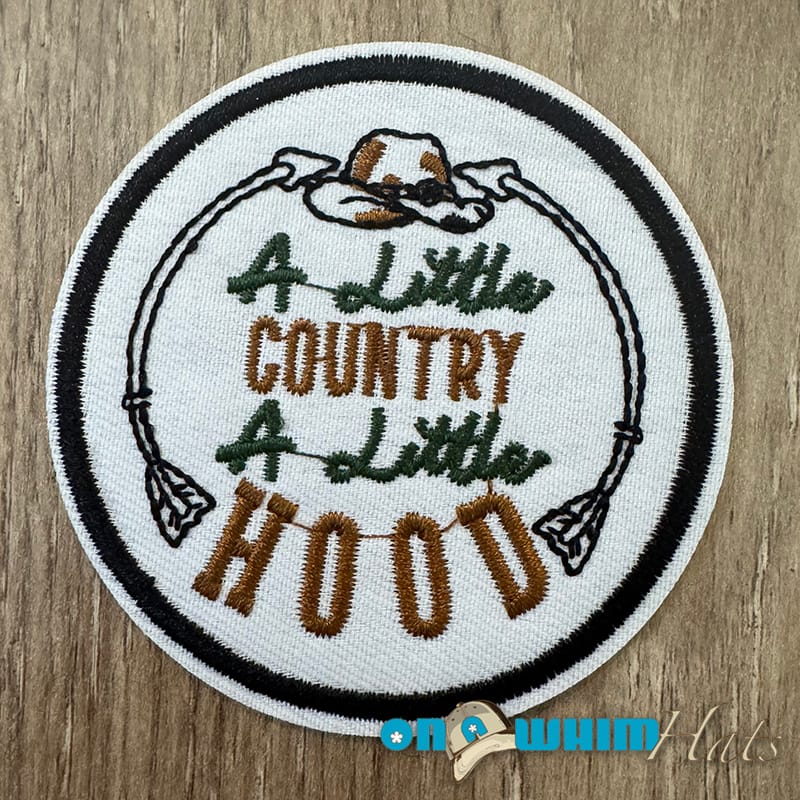 On A Whim Hats Little Country Little Hood Embroidered Iron-On Patch