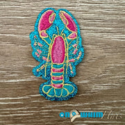 On A Whim Hats Lobster Iron-On Patch