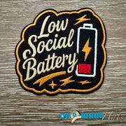 On A Whim Hats Low Social Battery Iron-On Patch