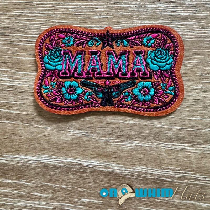 On A Whim Hats Mama Leather Iron-On Patch