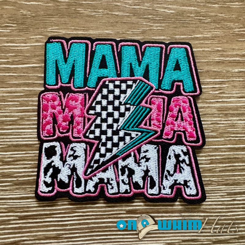 On A Whim Hats Mama Mama Mama Iron-On Patch