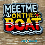 On A Whim Hats Meet Me on the Boat Embroidered Iron-On Patch