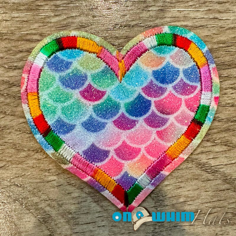 On A Whim Hats Mermaid Heart Iron-On Patch