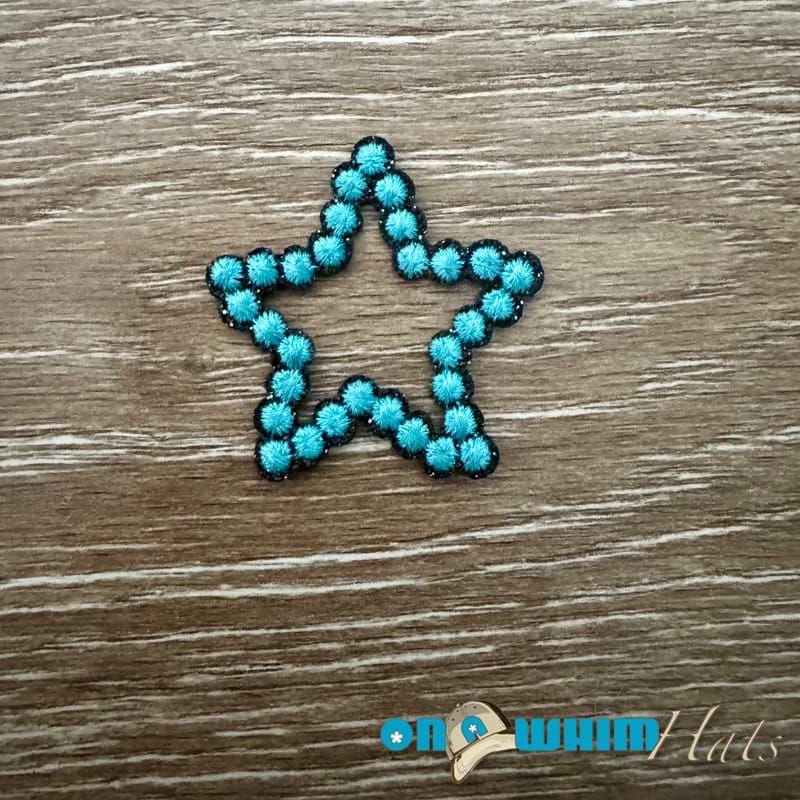 On A Whim Hats Mini Aqua Star Iron-On Patch