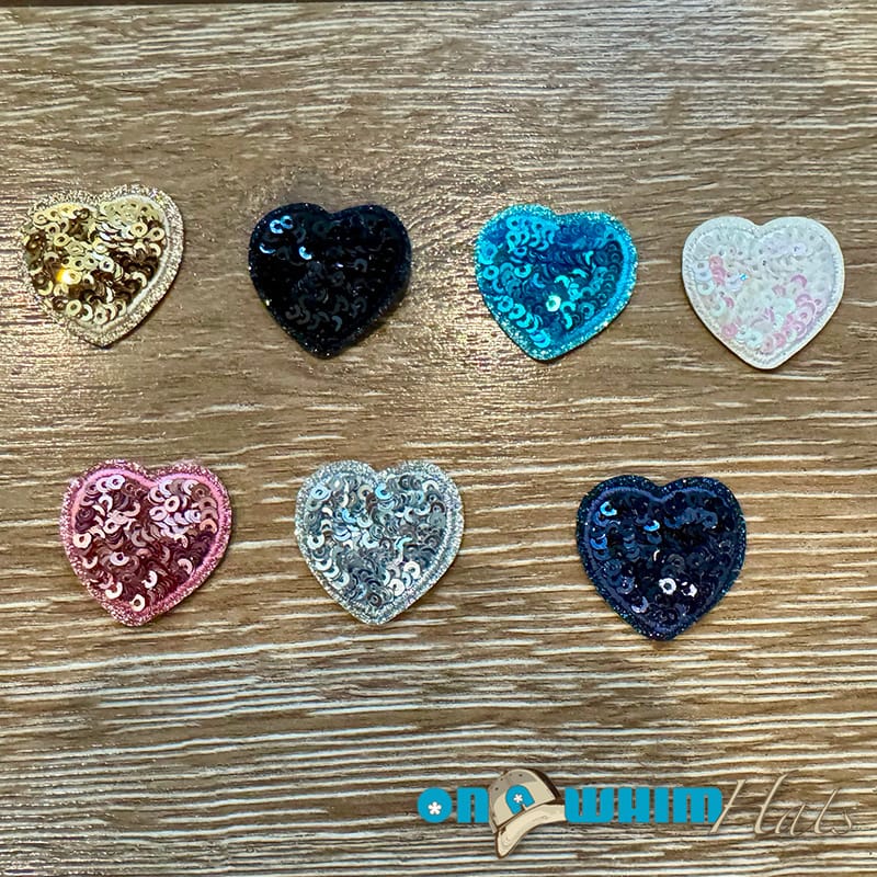 On A Whim Hats Mini Sequin Heart Iron-On Patch