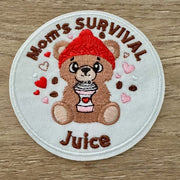 On A Whim Hats Mom's Survival Juice Iron-On Patch