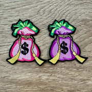 On A Whim Hats Money Bags Embroidered Iron-On Patch