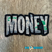 On A Whim Hats Money Embroidered Iron-On Patch