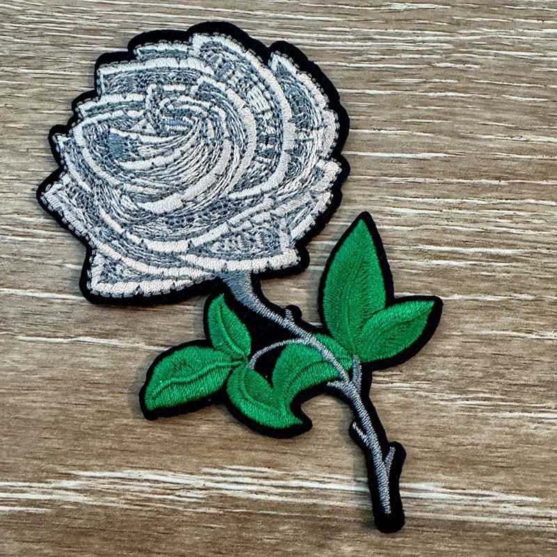 On A Whim Hats Money Rose Iron-On Patch