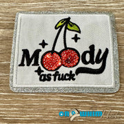 On A Whim Hats Moody as F Embroidered Iron-On Patch